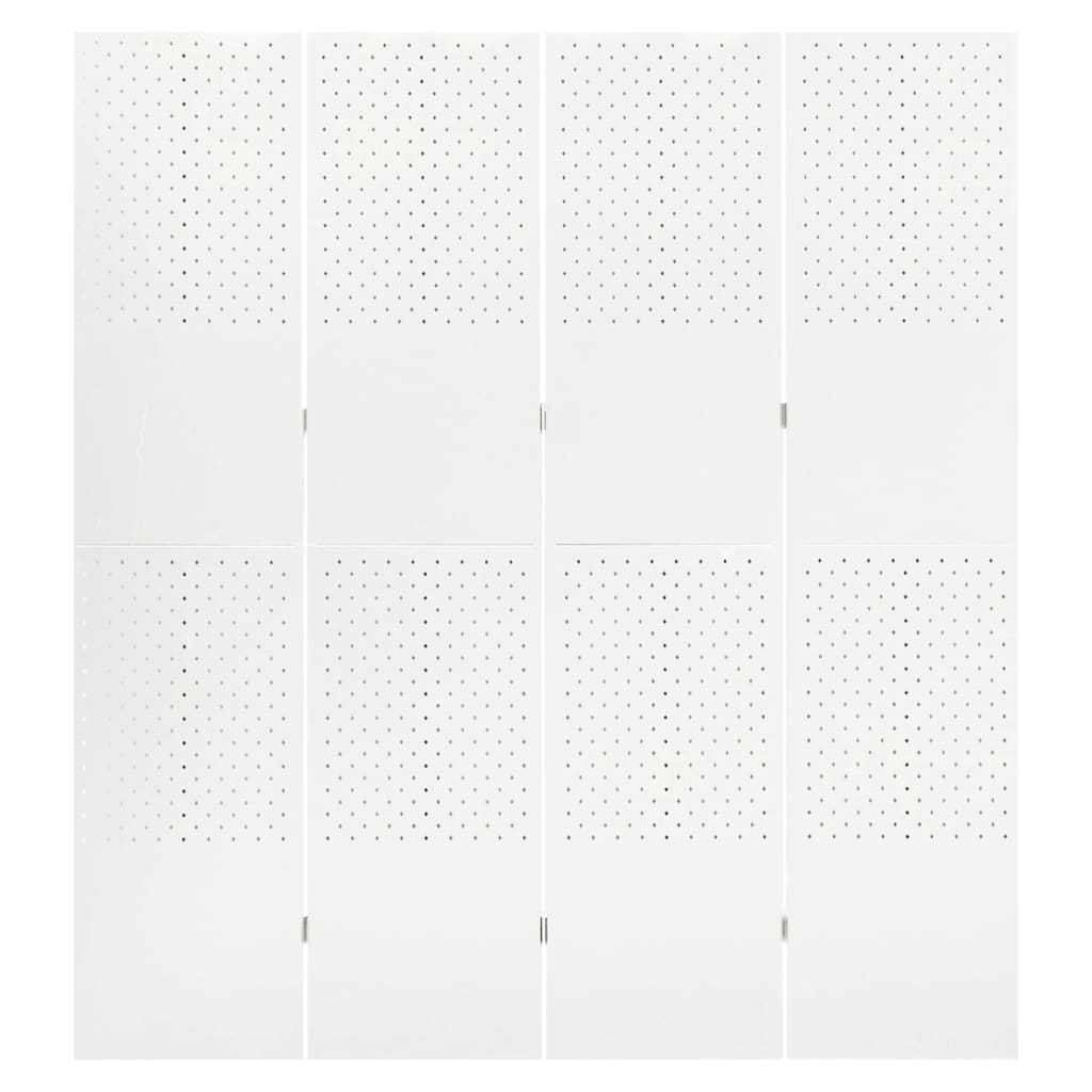 vidaXL 4-Panel Room Divider White 160x180 cm Steel