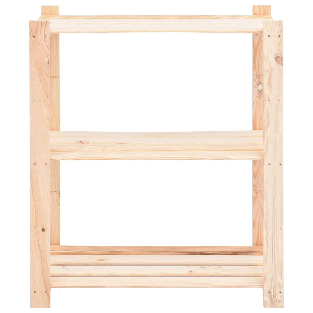 vidaXL 3-Tier Storage Rack 80x38x90 cm Solid Pinewood 150 kg
