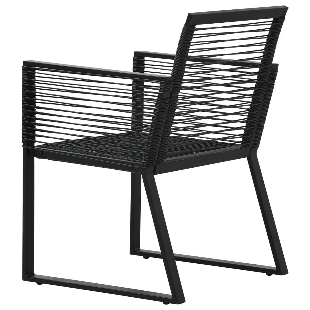 vidaXL Garden Chairs 2 pcs Black PVC Rattan