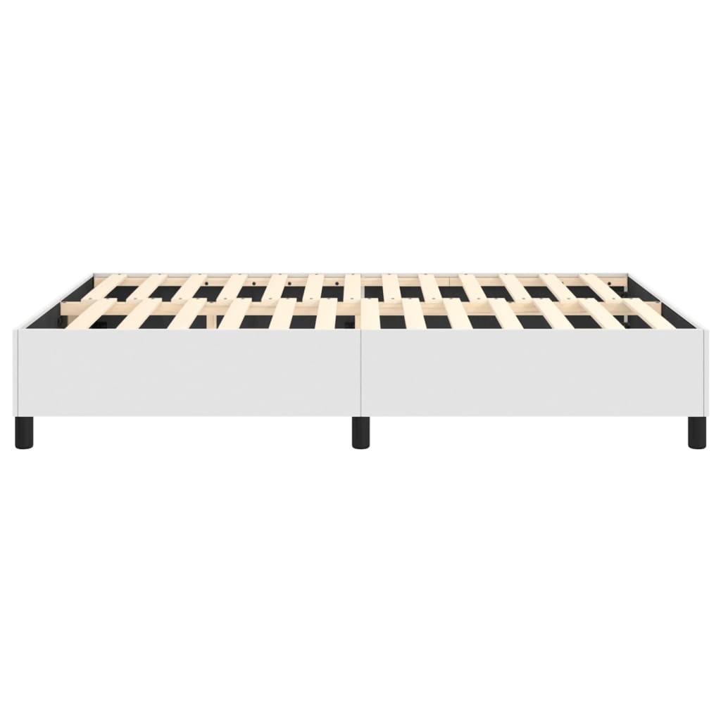 vidaXL Box Spring Bed Frame White 137x190 cm Full Faux Leather