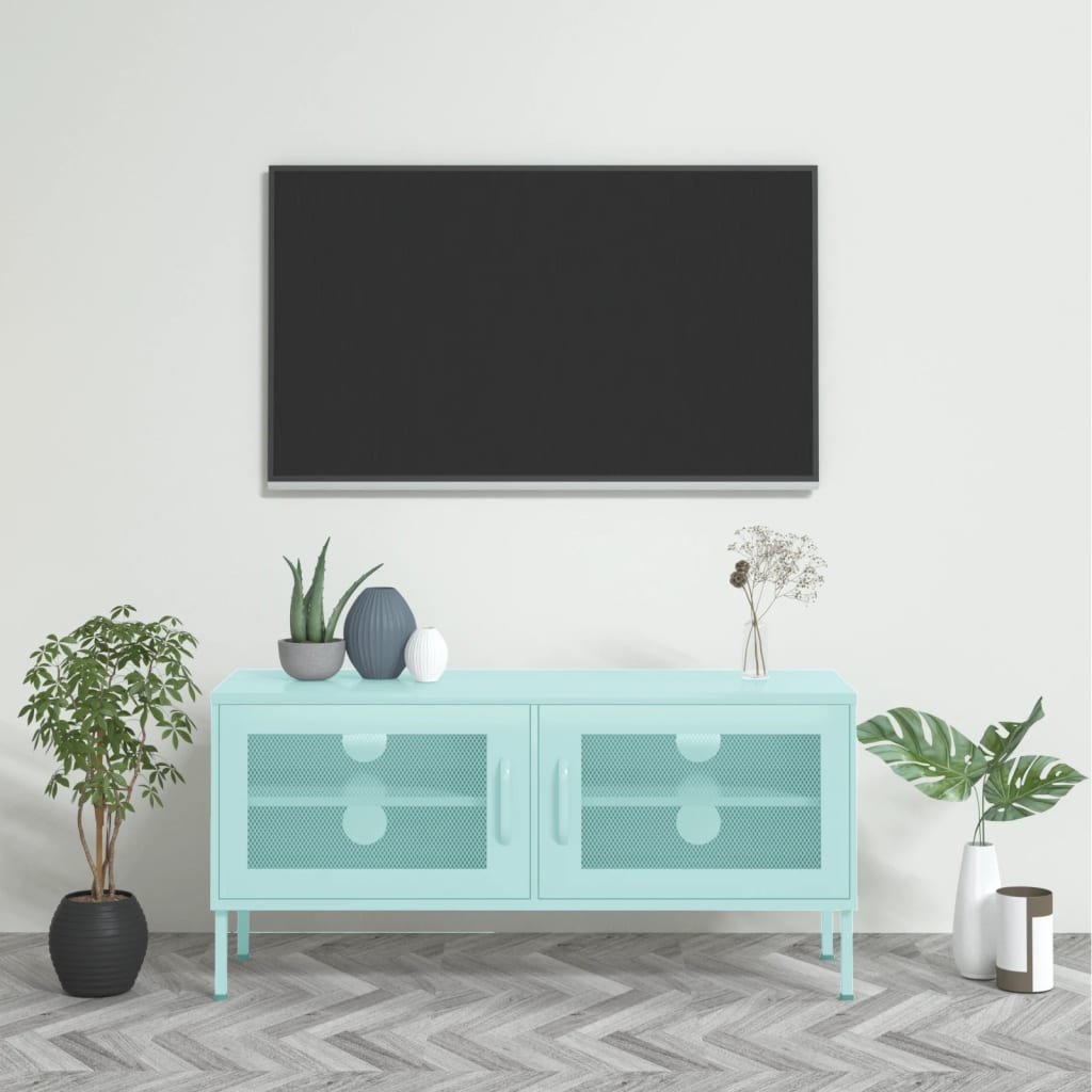 vidaXL TV Cabinet Mint 105x35x50 cm Steel