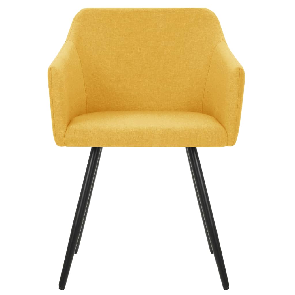 vidaXL Dining Chairs 2 pcs Yellow Fabric