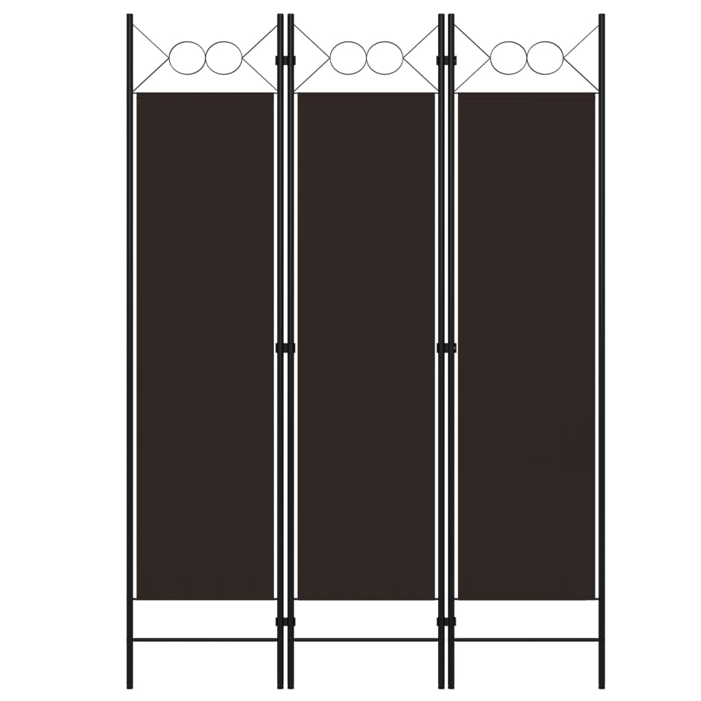 vidaXL 3-Panel Room Divider Brown 120x180 cm