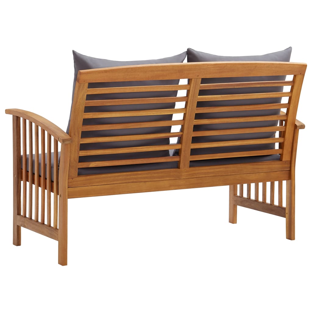 vidaXL Garden Bench with Cushions 119 cm Solid Acacia Wood