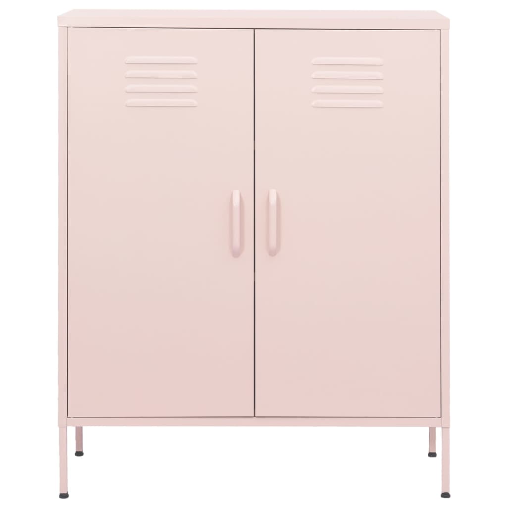 vidaXL Storage Cabinet Pink 80x35x101.5 cm Steel