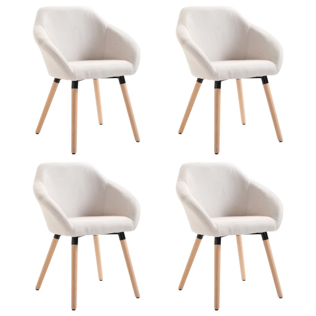 vidaXL Dining Chairs 4 pcs Cream Fabric