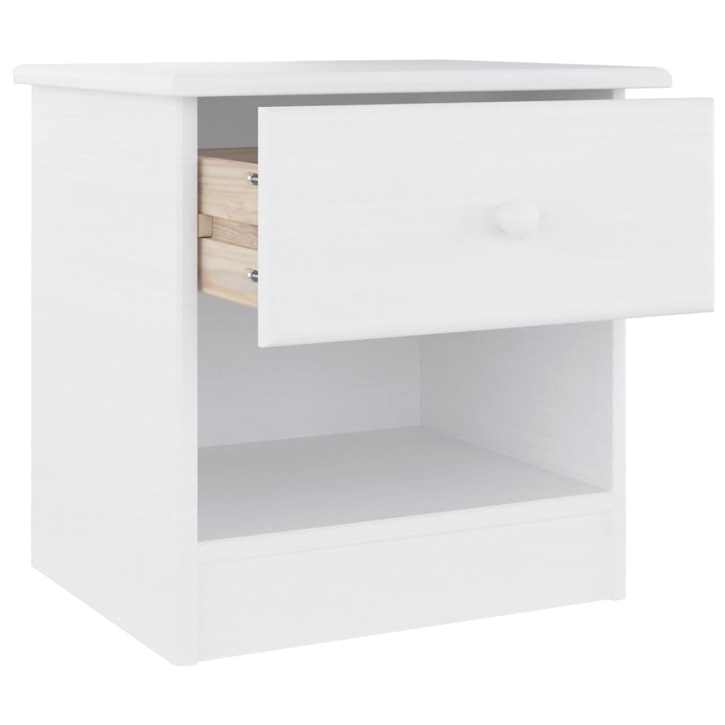 vidaXL Bedside Cabinet ALTA White 41x35x41 cm Solid Wood Pine