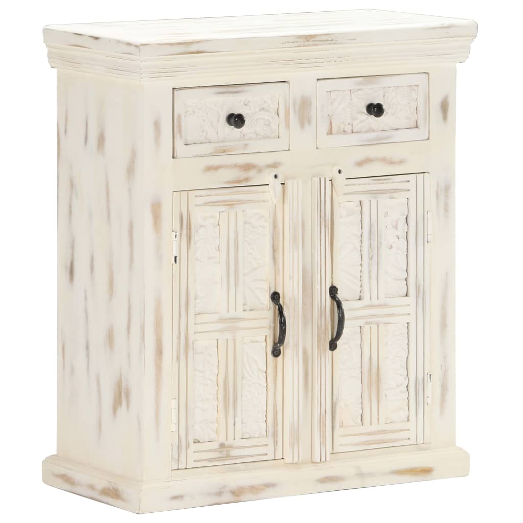 vidaXL Sideboard White 65x30x75 cm Solid Mango Wood