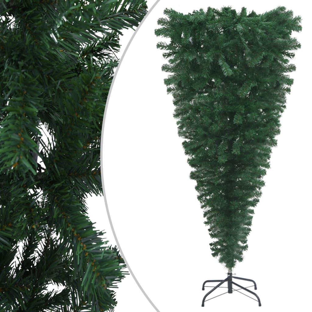 vidaXL Upside-down Artificial Pre-lit Christmas Tree with Ball Set 120 cm