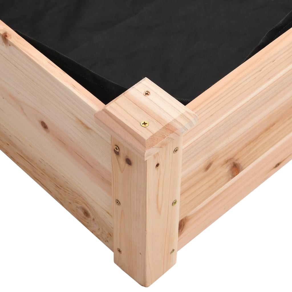 vidaXL Garden Raised Bed with Liner 120x120x25 cm Solid Wood Fir