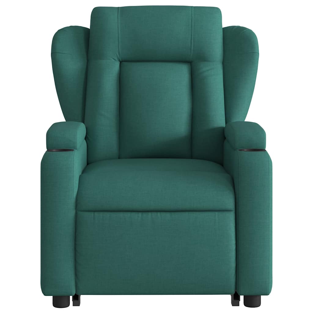 vidaXL Electric Stand up Massage Recliner Chair Dark Green Fabric