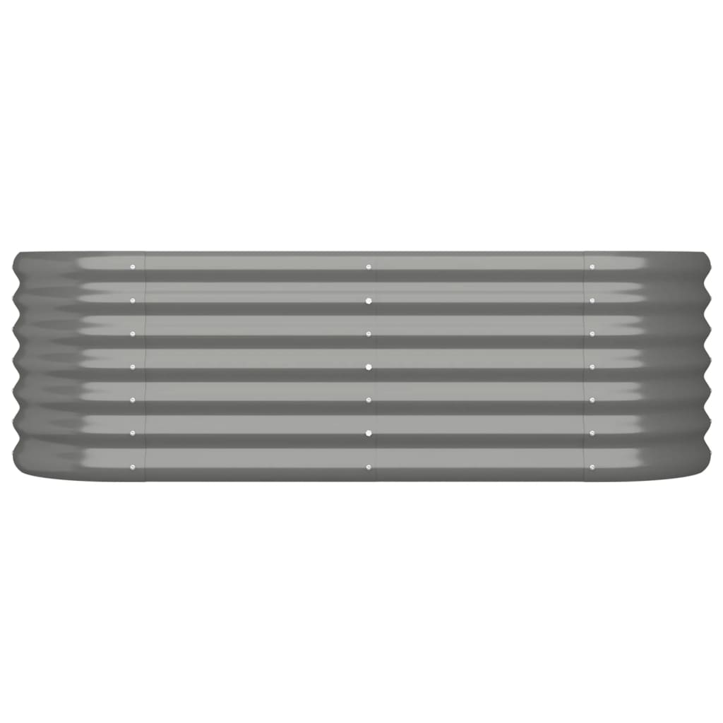 vidaXL Garden Raised Bed Powder-coated Steel 114x40x36 cm Grey