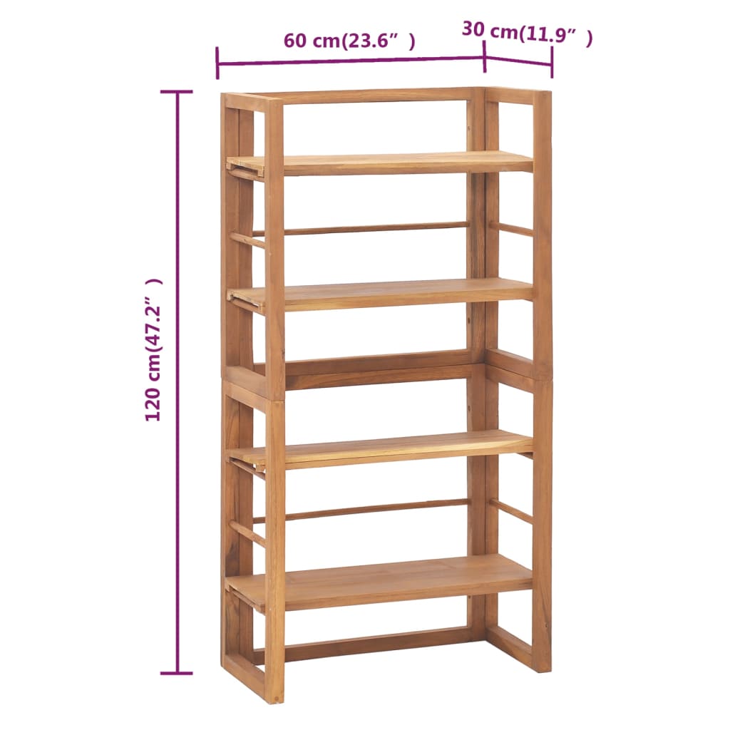 vidaXL Shelving Unit 60x30x120 cm Solid Teak Wood