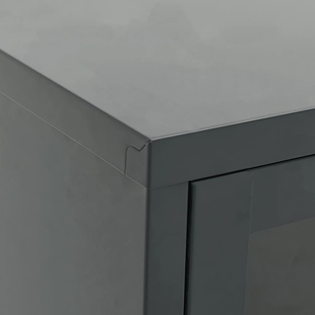 vidaXL TV Cabinet Anthracite 105x35x52 cm Steel and Glass