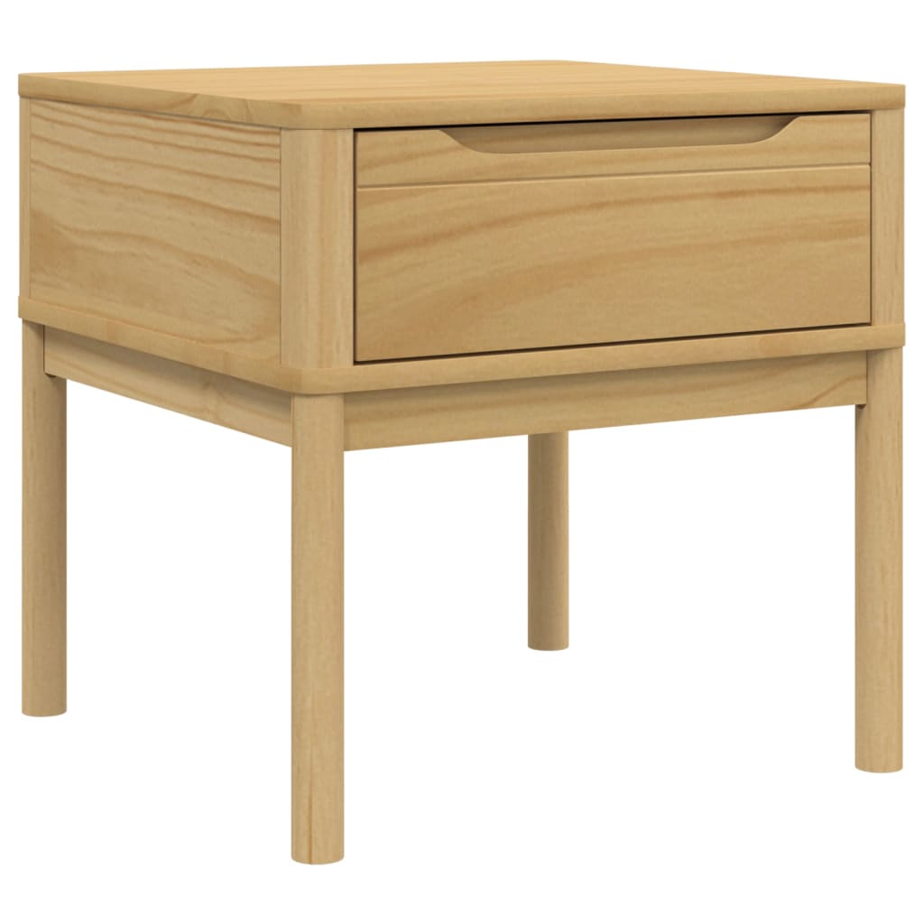 vidaXL Lamp Table FLORO Wax Brown 55x55x54 cm Solid Wood Pine