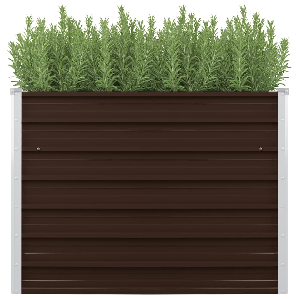 vidaXL Garden Raised Bed Brown 100x40x77 cm Galvanised Steel