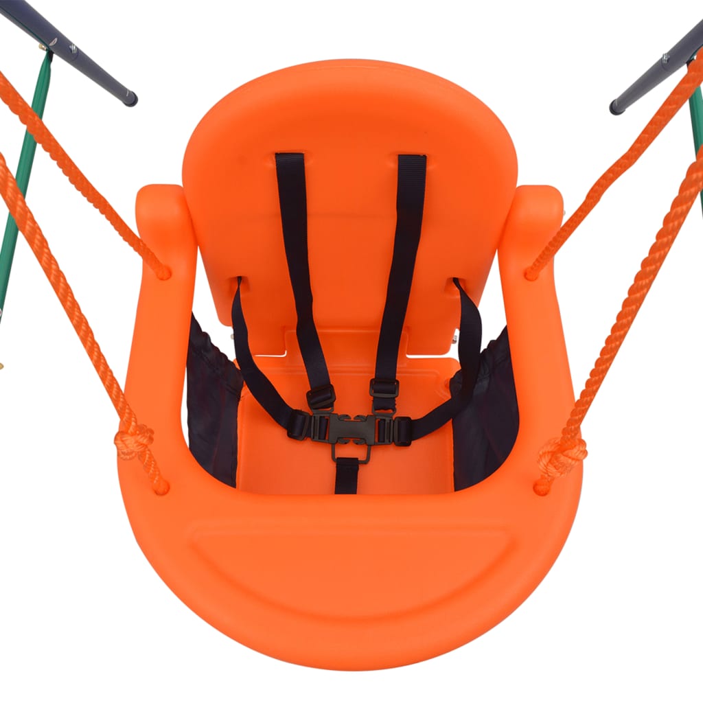 vidaXL Toddler Swing Set with Safety Harness Orange