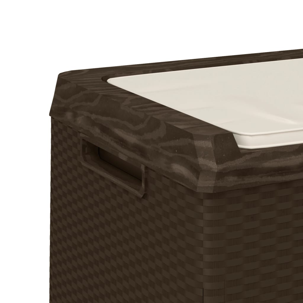 vidaXL Garden Storage Box with Seat Cushion Brown 350 L PP