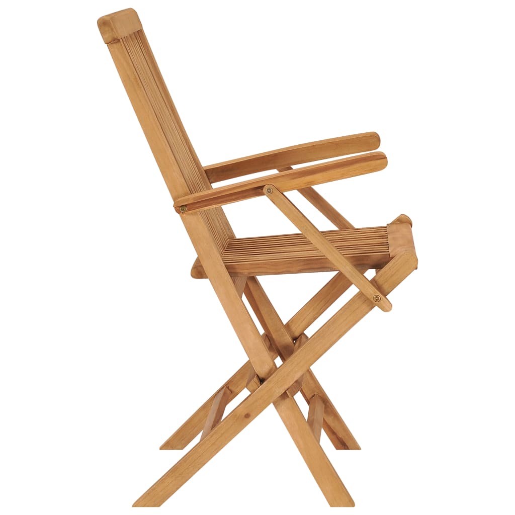 vidaXL Garden Chairs with Taupe Cushions 4 pcs Solid Teak Wood