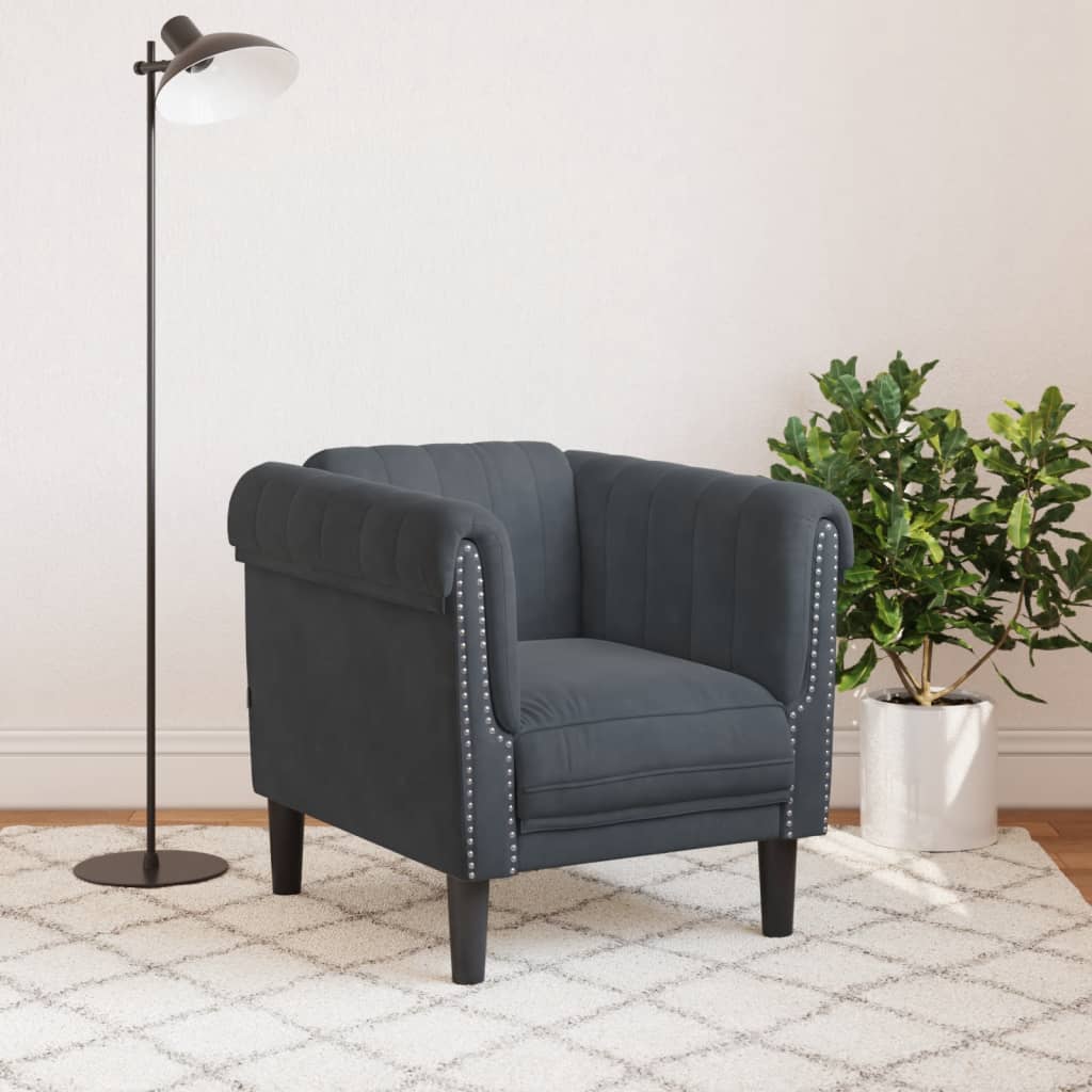 vidaXL Sofa Chair Dark Grey Velvet