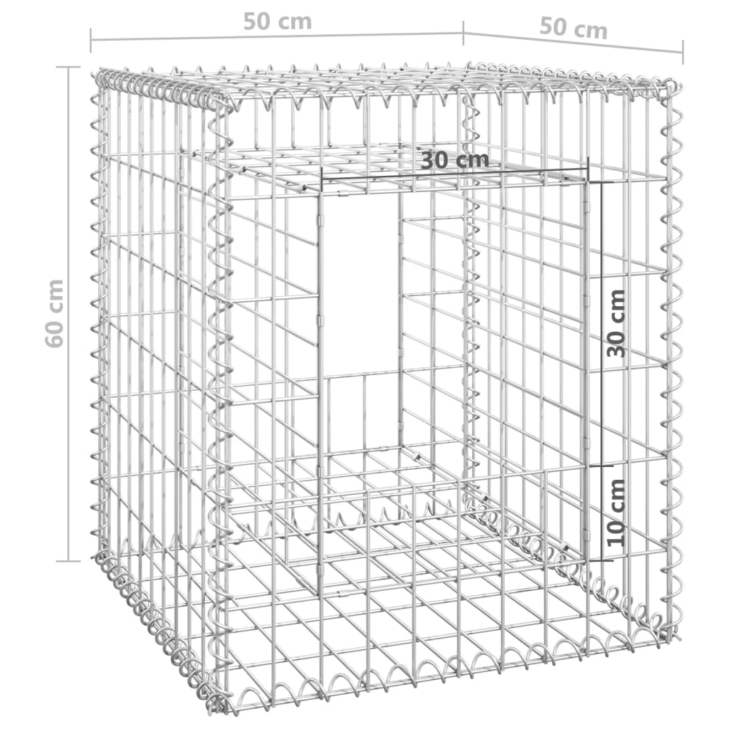 vidaXL Gabion Basket Post 50x50x60 cm Iron