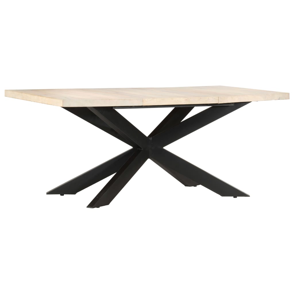 vidaXL Dining Table 180x90x76 cm Solid Bleached Mango Wood