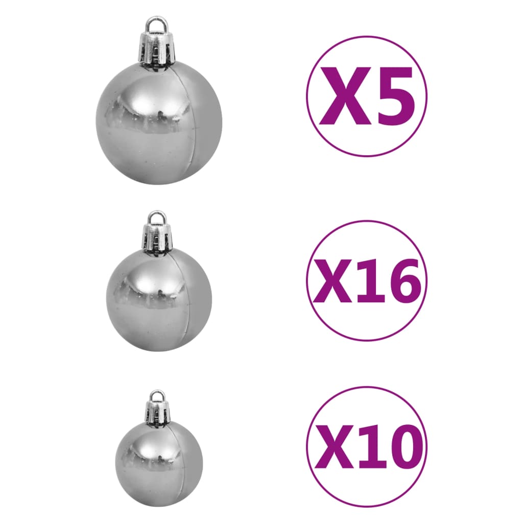 vidaXL Artificial Pre-lit Christmas Tree with Ball Set Green 240 cm PVC