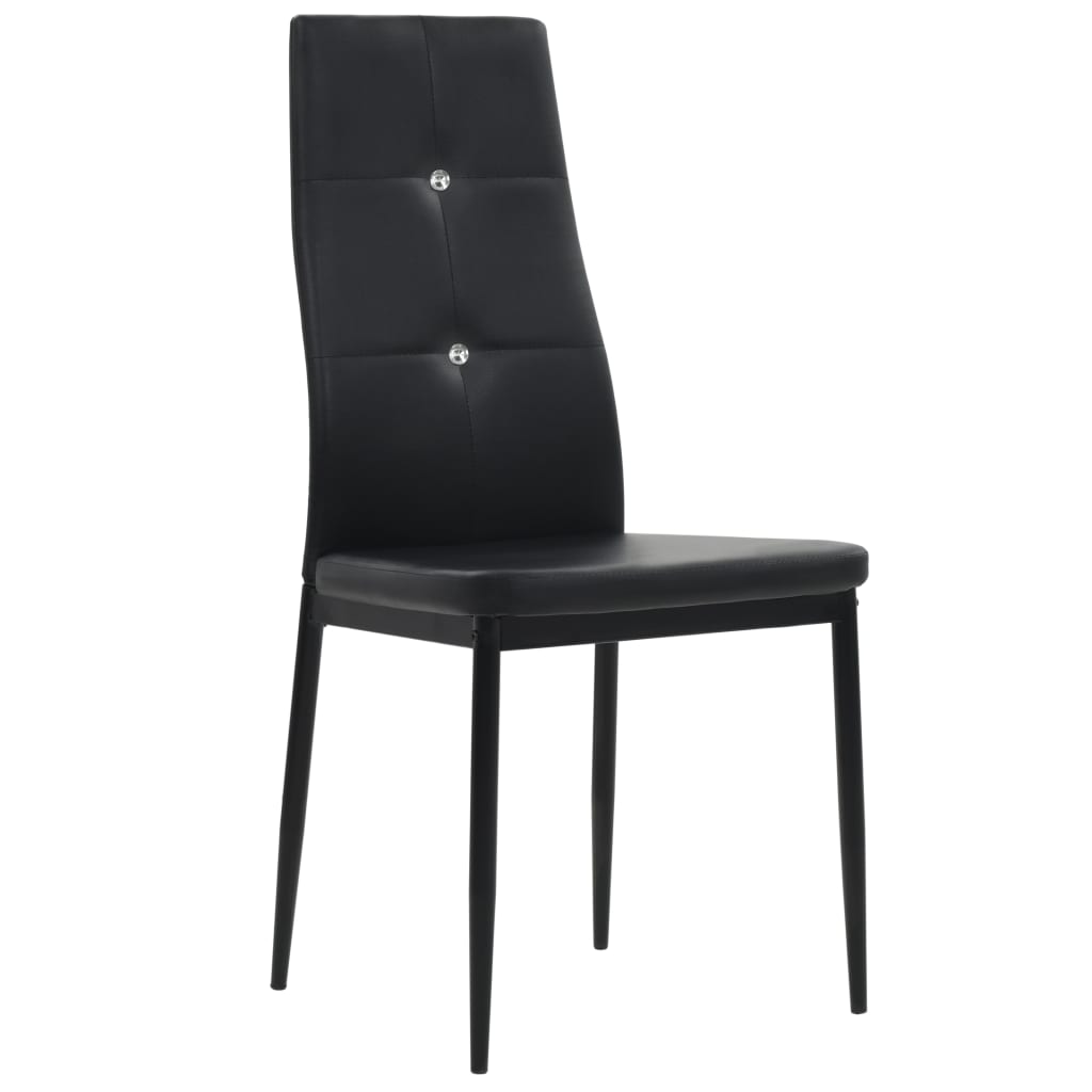 vidaXL Dining Chairs 4 pcs Black Faux Leather(US only)