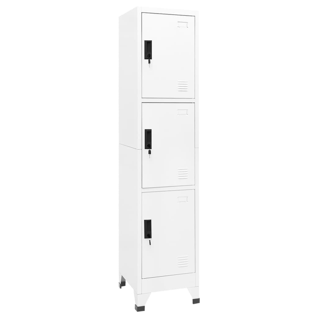 vidaXL Locker Cabinet White 38x45x180 cm Steel