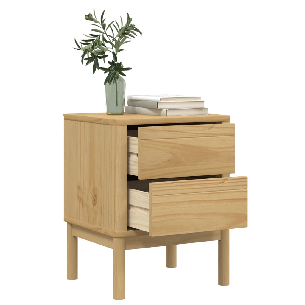 vidaXL Bedside Cabinet FLORO Wax Brown 45x39x57 cm Solid Wood Pine