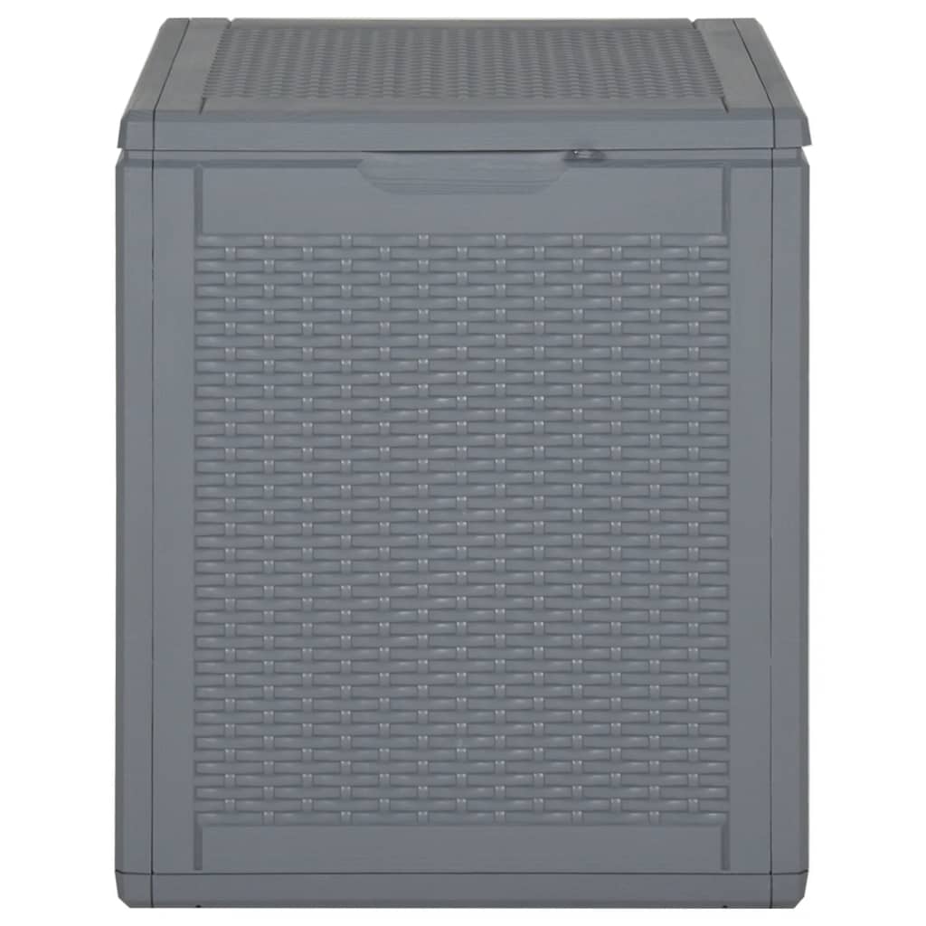 vidaXL Garden Storage Box Grey PP Rattan 90 L