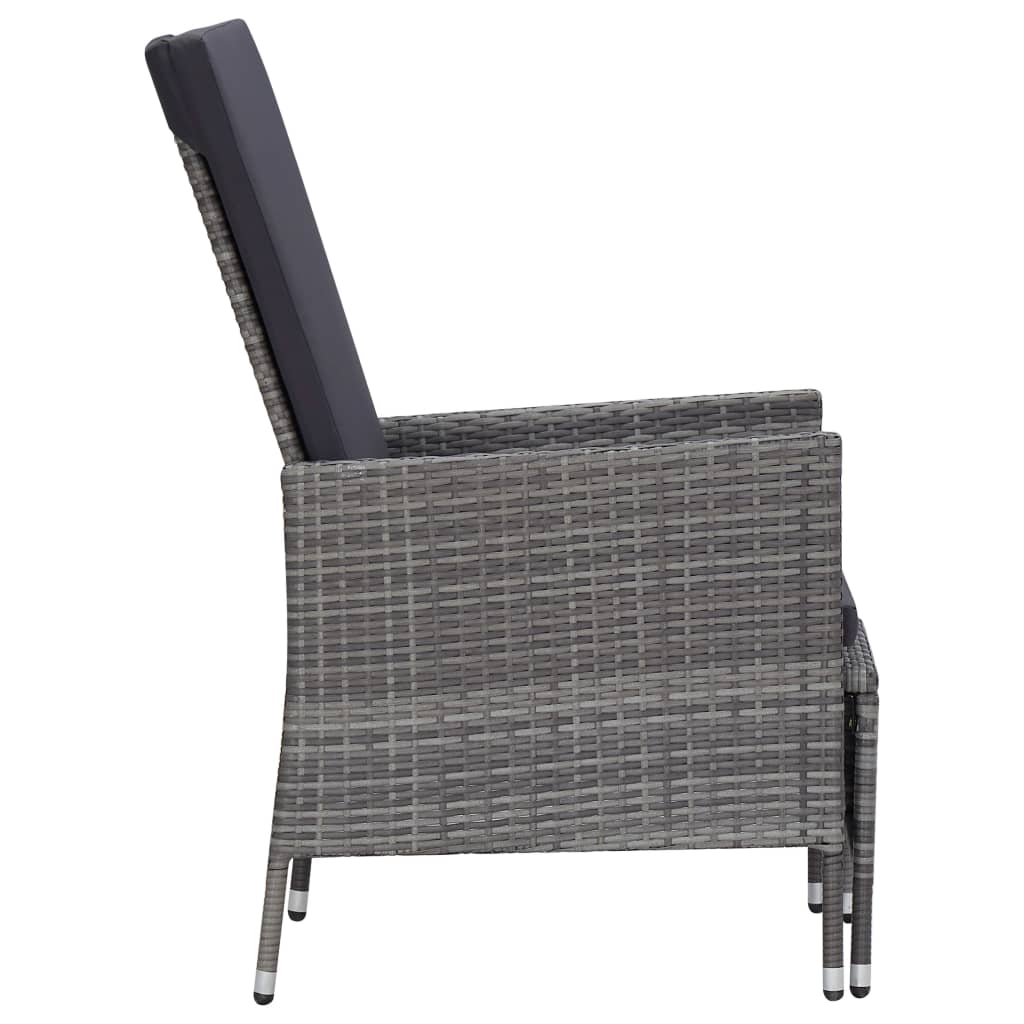 vidaXL 2 Piece Garden Lounge Set with Cushions Poly Rattan Grey