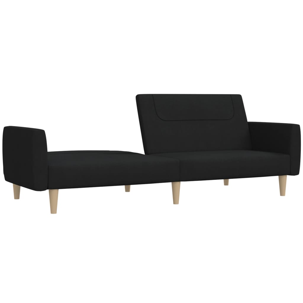 vidaXL 2-Seater Sofa Bed Black Fabric