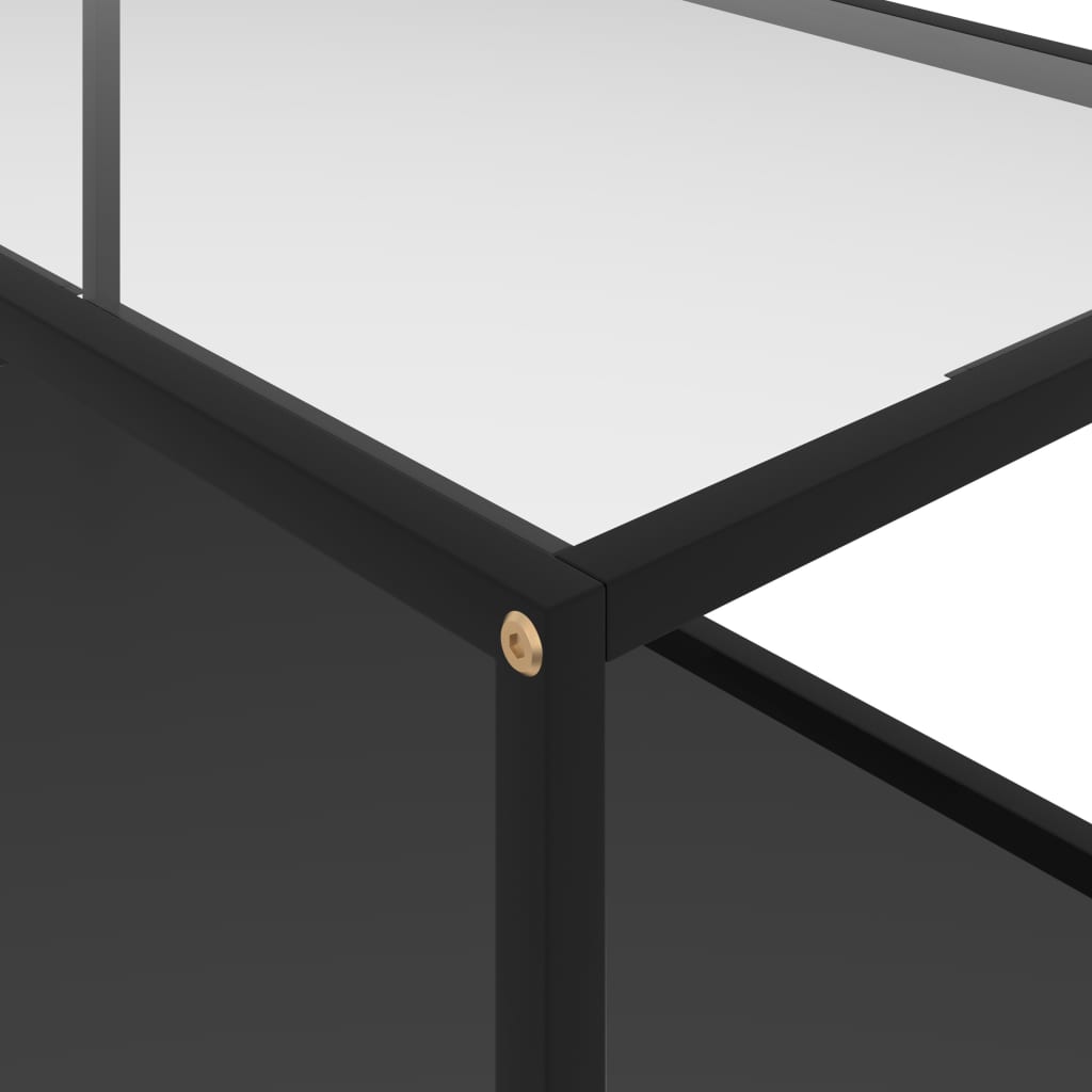 vidaXL Coffee Table Transparent and Black 100x50x35 cm Tempered Glass