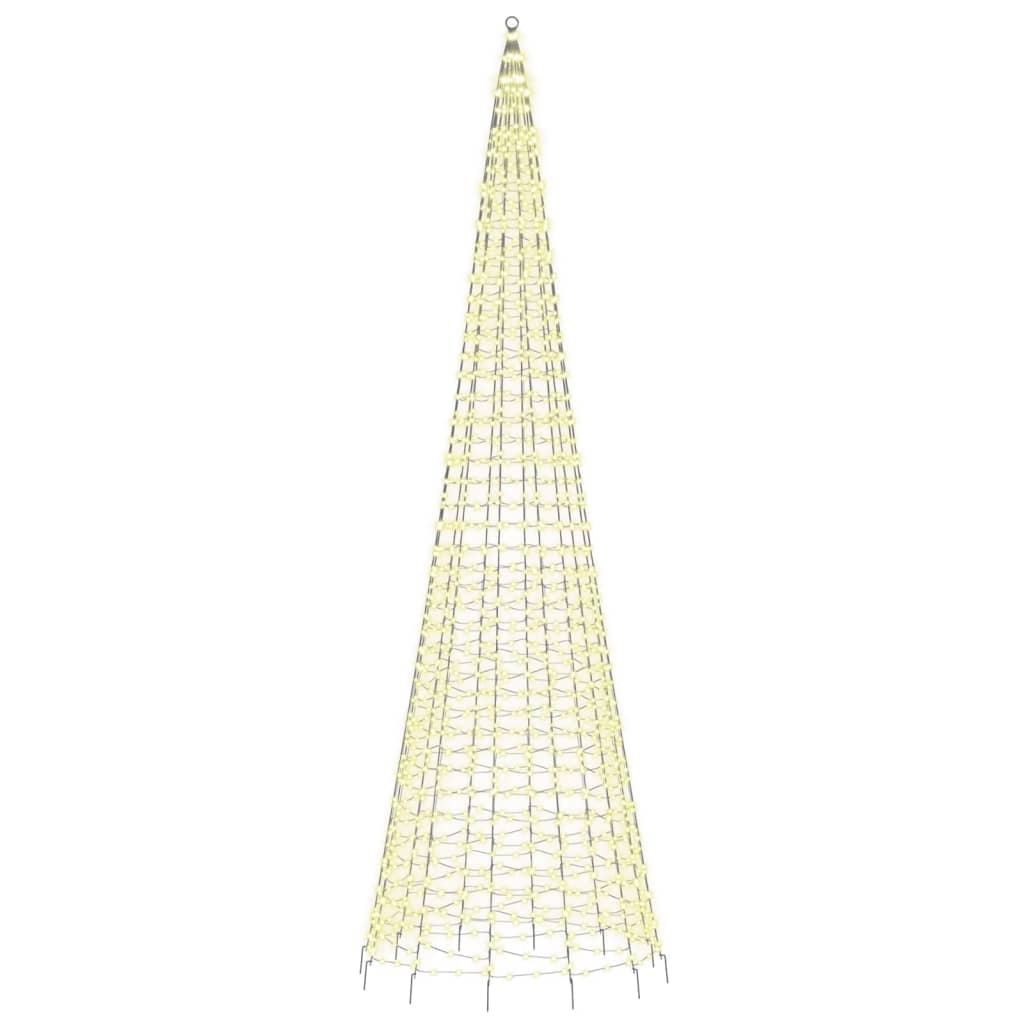 vidaXL Christmas Tree Light on Flagpole 1534 LEDs Warm White 500 cm