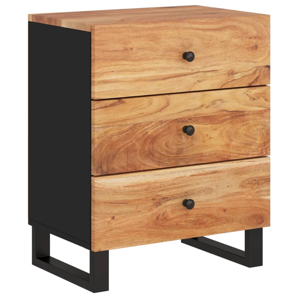 vidaXL Bedside Cabinet 50x33x62 cm Solid Wood Acacia&Engineered Wood