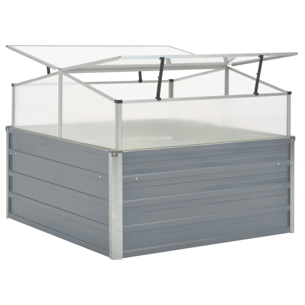 vidaXL Greenhouse 100x100x85 cm Galvanised Steel Grey