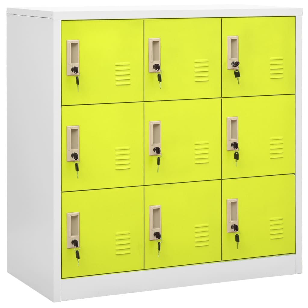 vidaXL Locker Cabinets 2 pcs Light Grey and Green 90x45x92.5 cm Steel