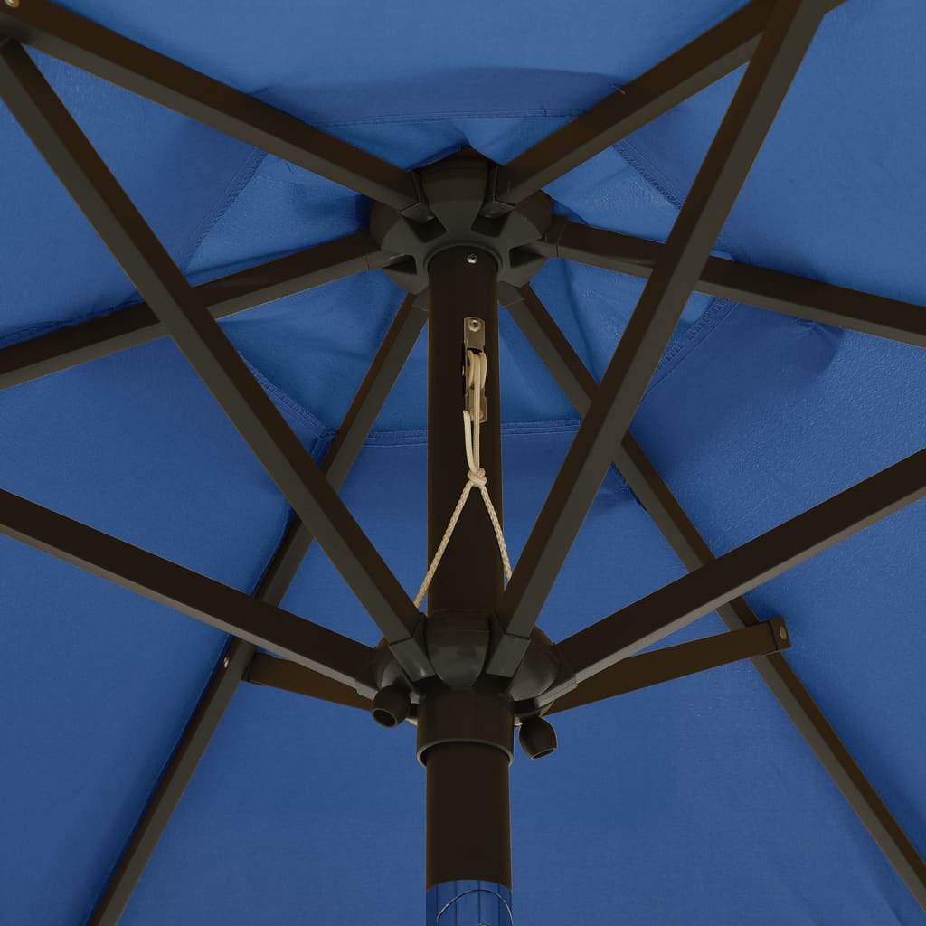 vidaXL Garden Parasol with LED Lights Azure Blue 200x211 cm Aluminium