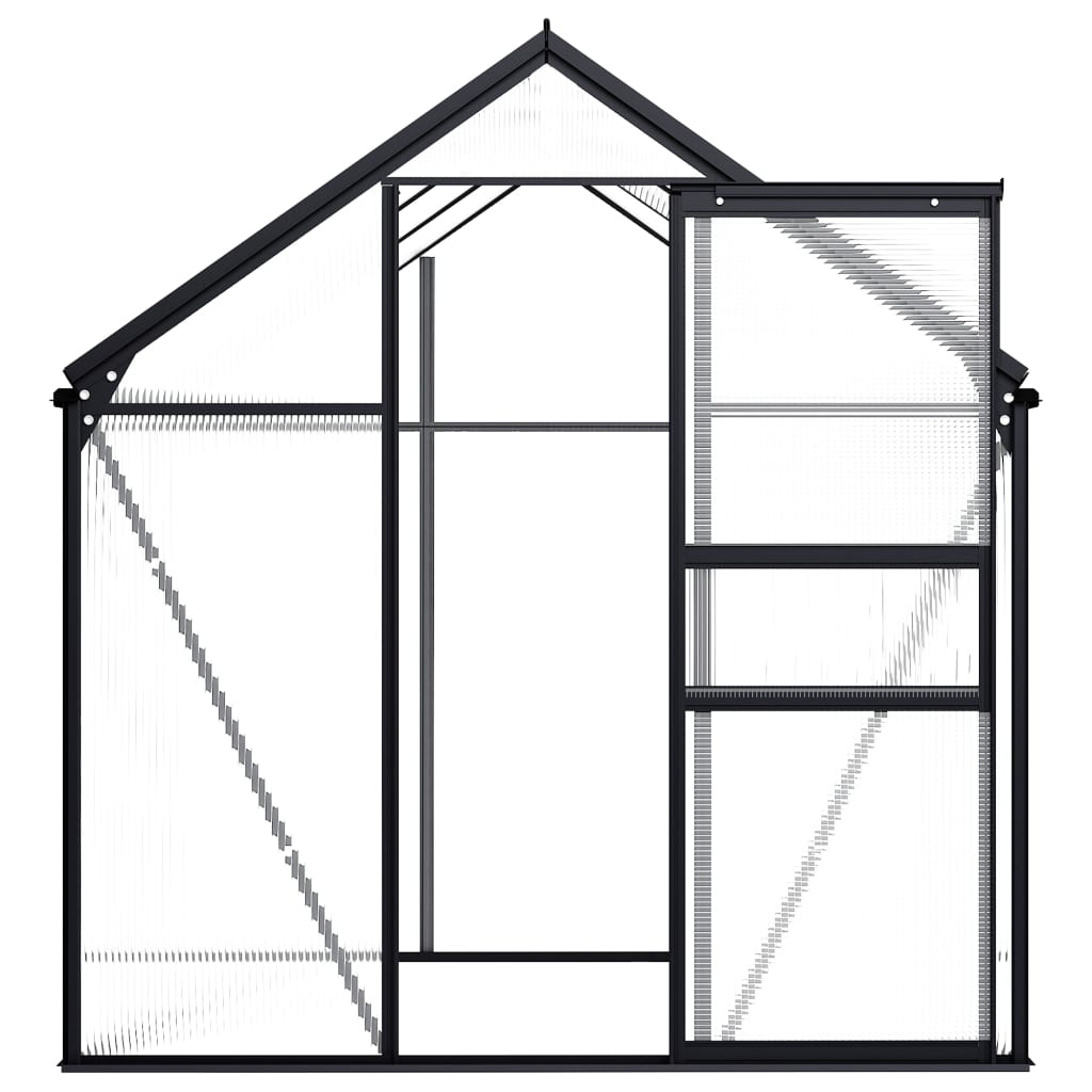 vidaXL Greenhouse Anthracite Aluminium 3.61 m²