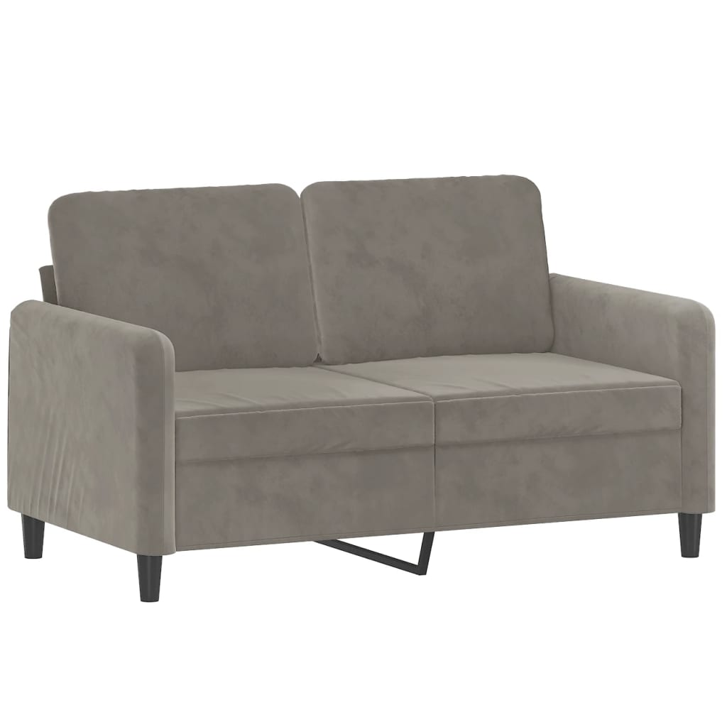 vidaXL 3 Piece Sofa Set with Throw Pillows&Cushions Light Grey Velvet