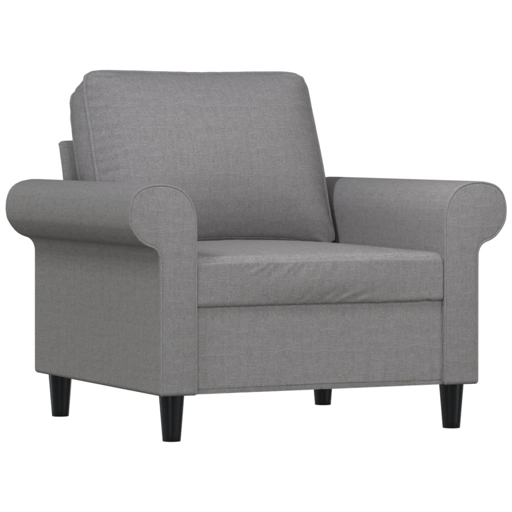 vidaXL Sofa Chair with Footstool Light Grey 60 cm Fabric
