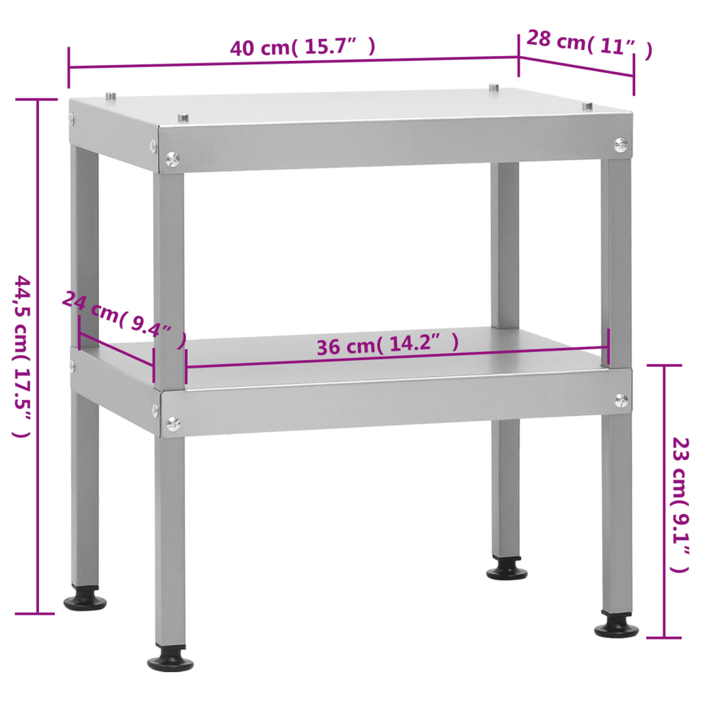 vidaXL Table for Oven Smoker 40x28x44.5 cm Galvanised steel