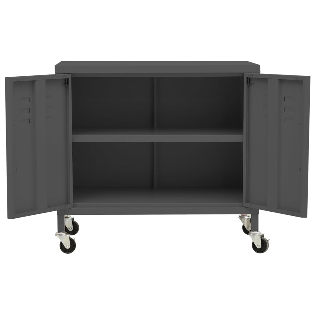 vidaXL Storage Cabinet Anthracite 60x35x56 cm Steel