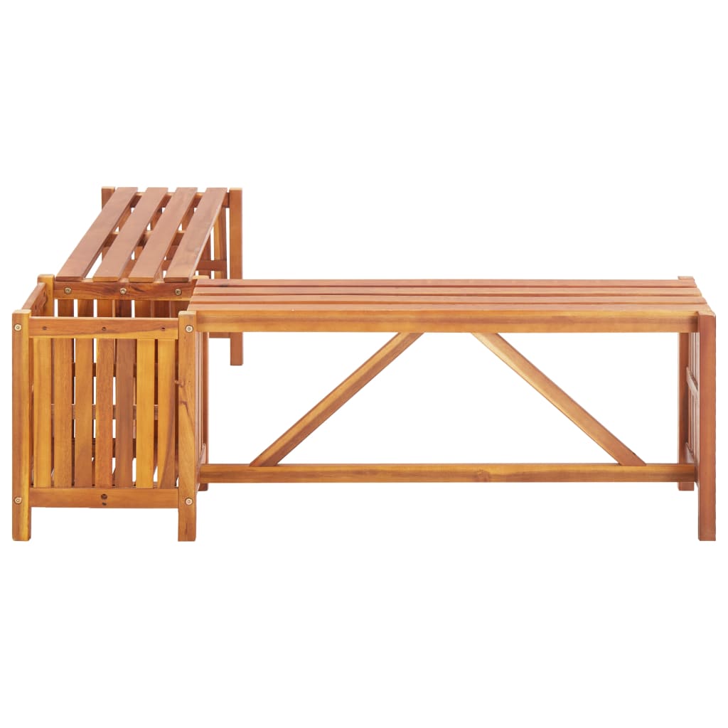 vidaXL Garden Corner Bench with Planter 117x117x40cm Solid Acacia Wood