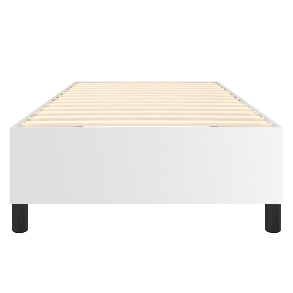 vidaXL Box Spring Bed Frame White 100x203 cm Twin XL Faux Leather