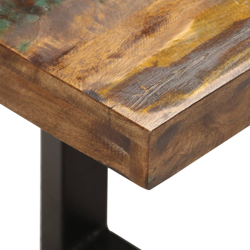 vidaXL Bench 110 cm Solid Reclaimed Wood and Steel
