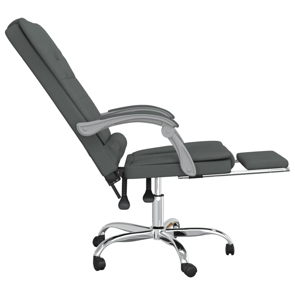 vidaXL Massage Reclining Office Chair Dark Grey Fabric