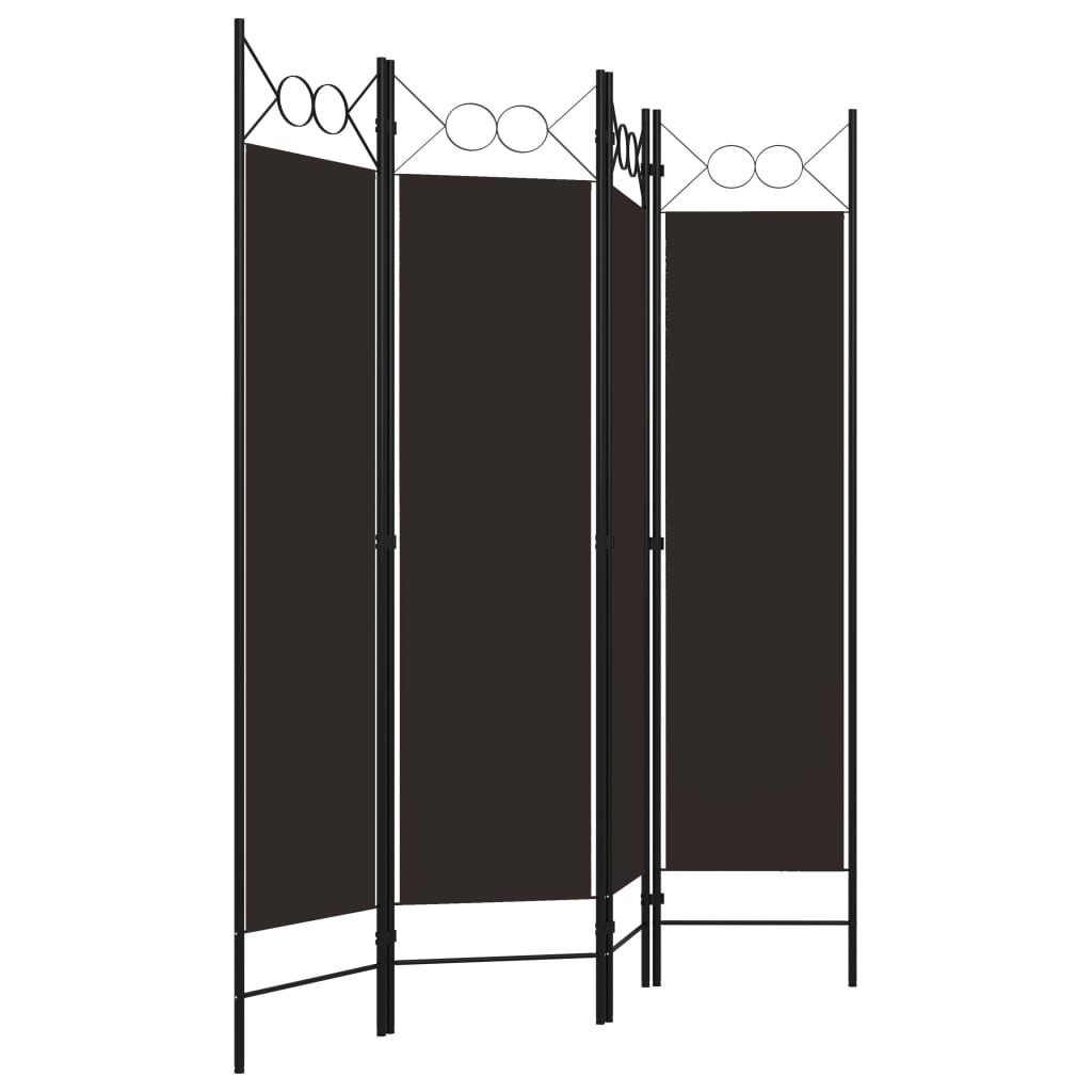 vidaXL 4-Panel Room Divider Brown 160x180 cm