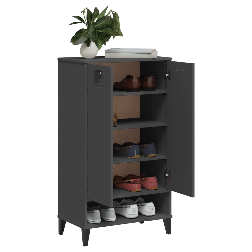 vidaXL Shoe Cabinet VIKEN Anthracite Grey Engineered Wood